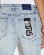 MENS VAN WINKLE SKRIBED BLU DENIM JEANS