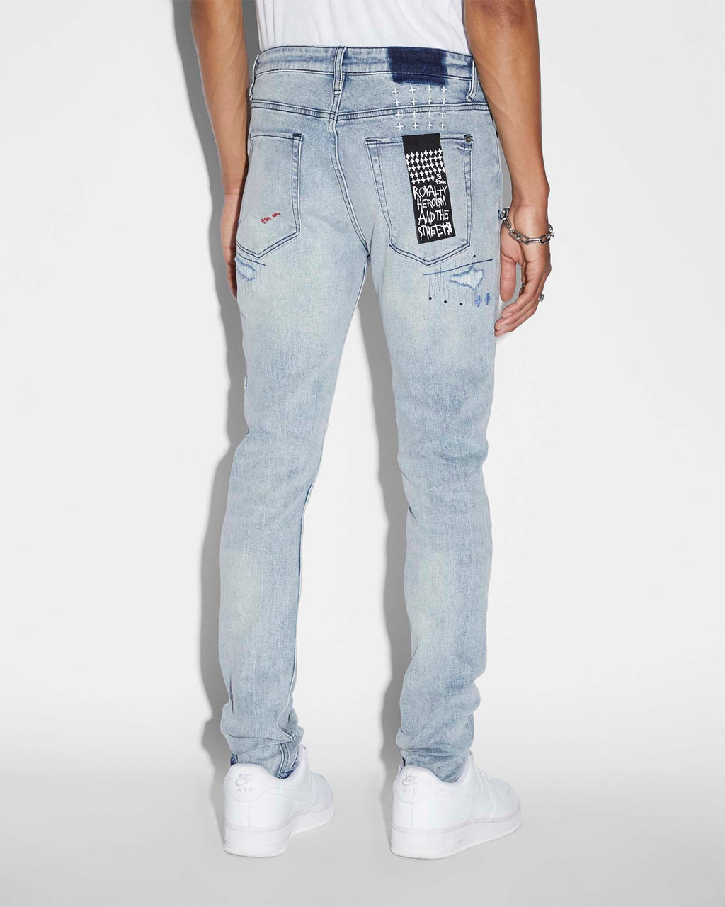 MENS VAN WINKLE SKRIBED BLU DENIM JEANS