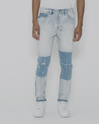 Mens Wolfgang 2 Tone Tapered Denim Jeans - Denim