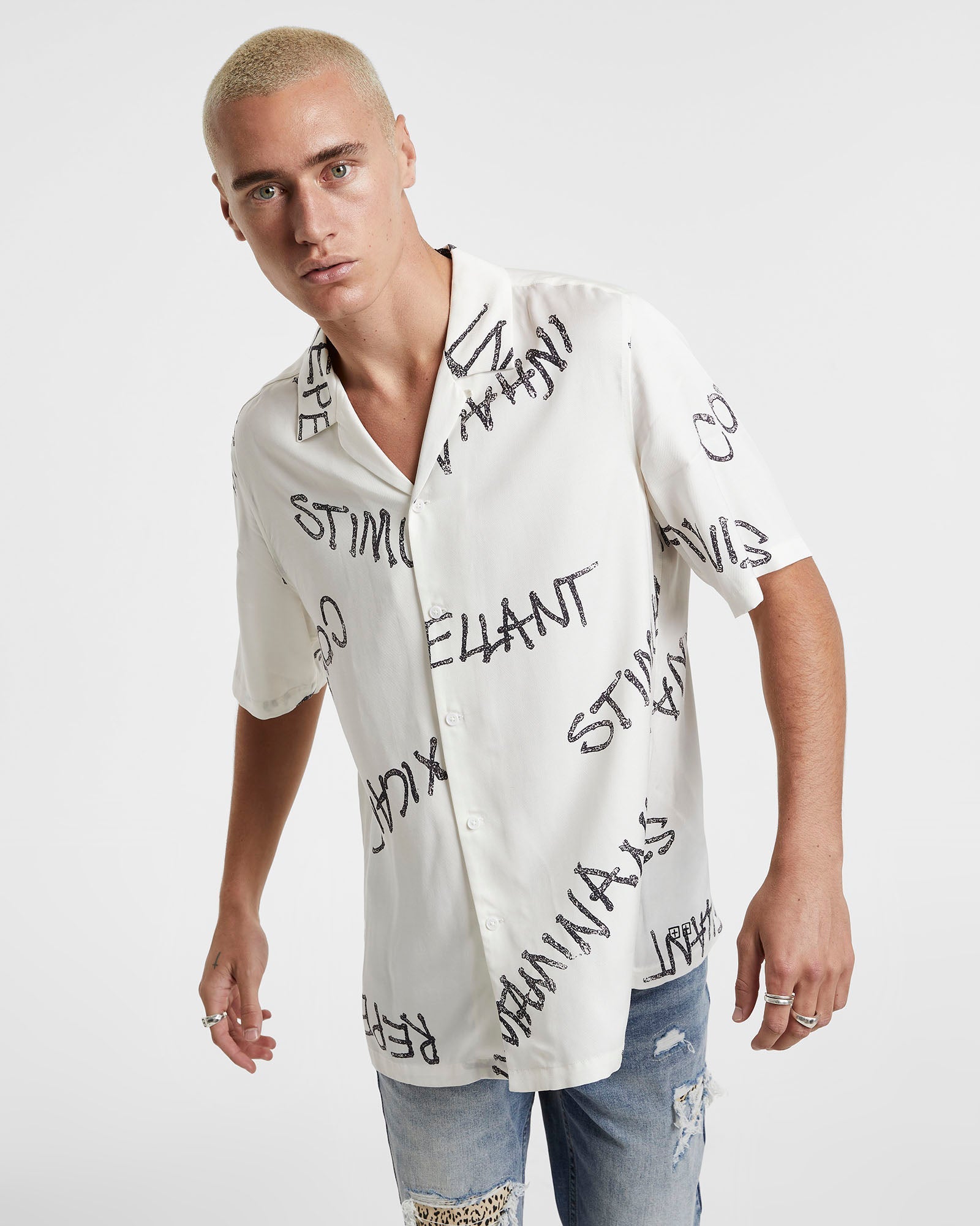 Shop The Intoxicant Resort Ss Shirt White | Ksubi ++