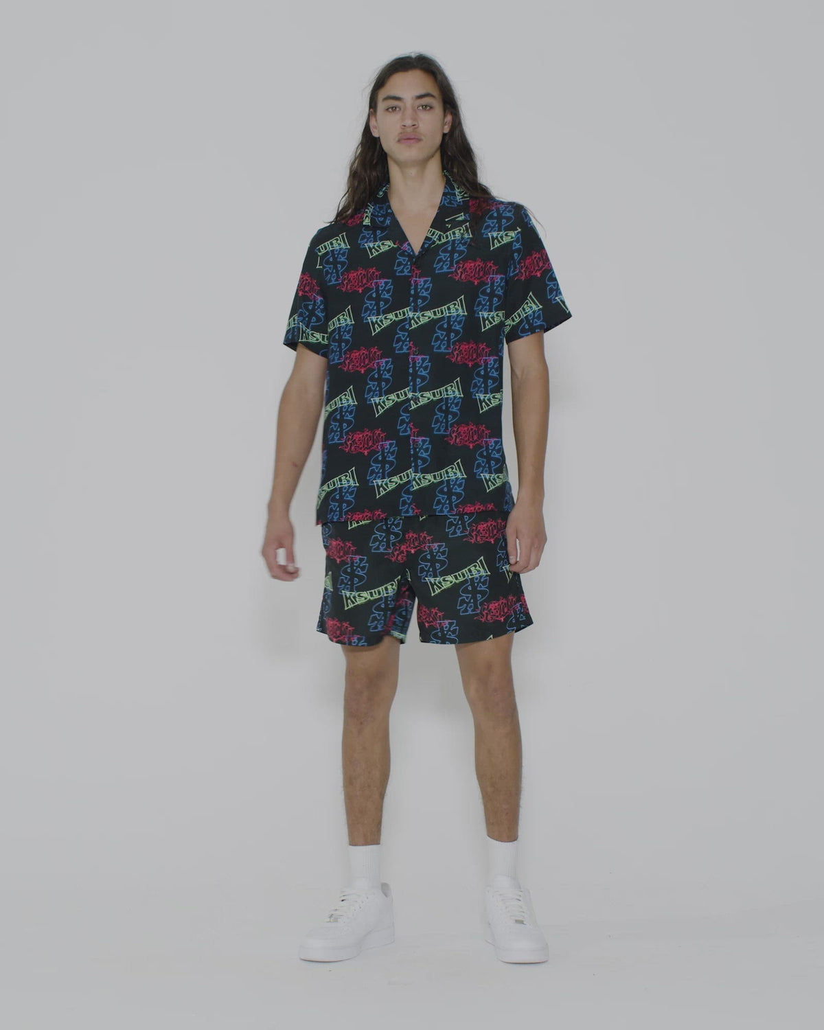 Mens Glow Boardshort Multi Regular Walkshorts - Multi Colour